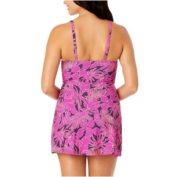 Lands' End Women's Size M Floral Tulip Wrap Swim Dress Convertible Purple NWT - Picture 5 of 8